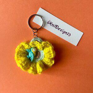 Handmade Bag Charm, Keychain Charm, Crochet Gift, Charm With Bird